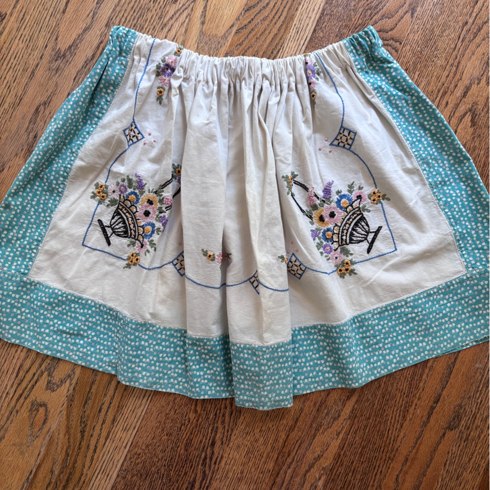 Vintage 1950’s upcycled tablecloth skirt